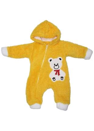 Unisex Bear Embroidered Yellow Welsoft Jumpsuit